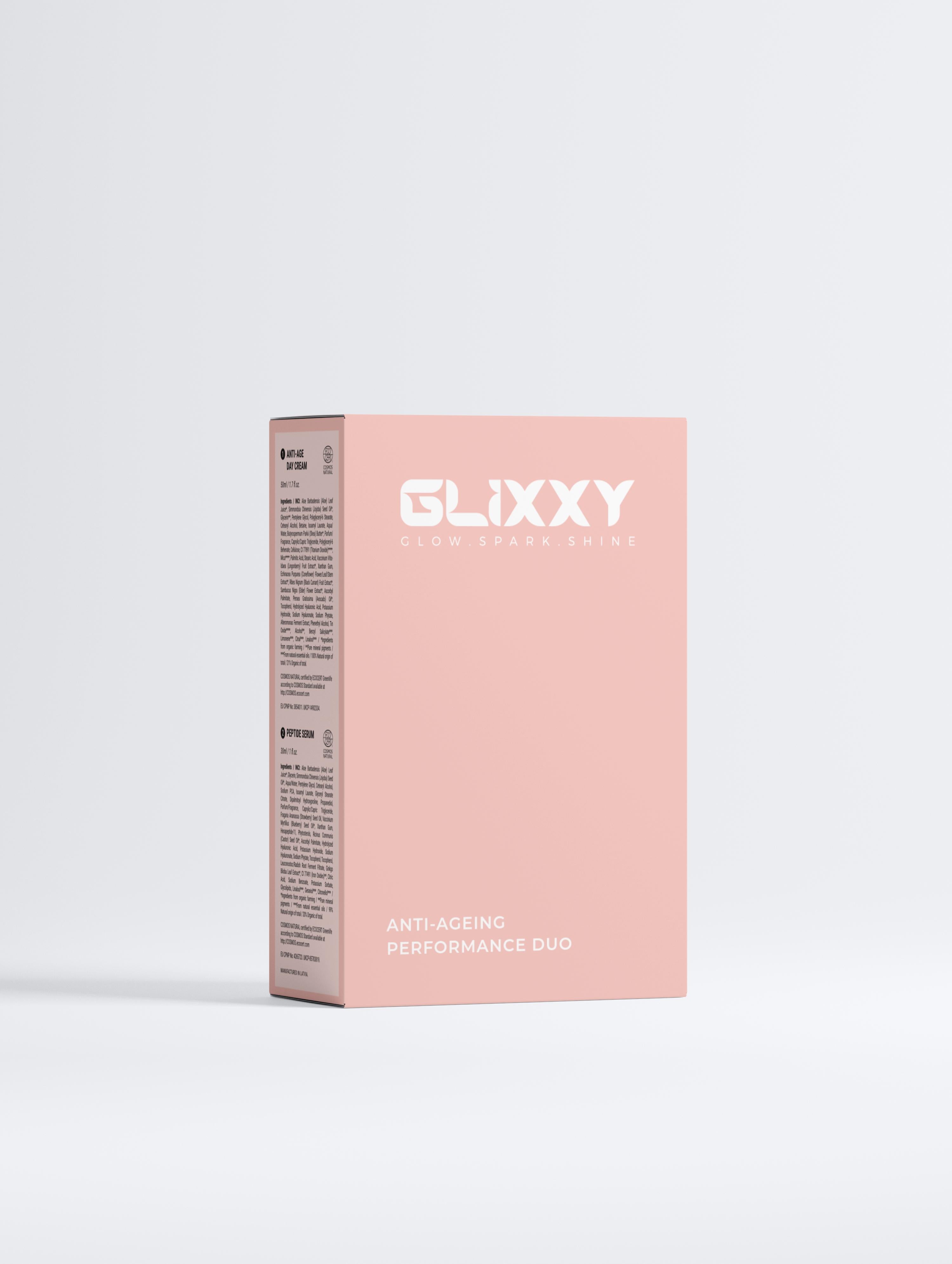 Anti-Ageing Performance Duo box in pink color by glixxy