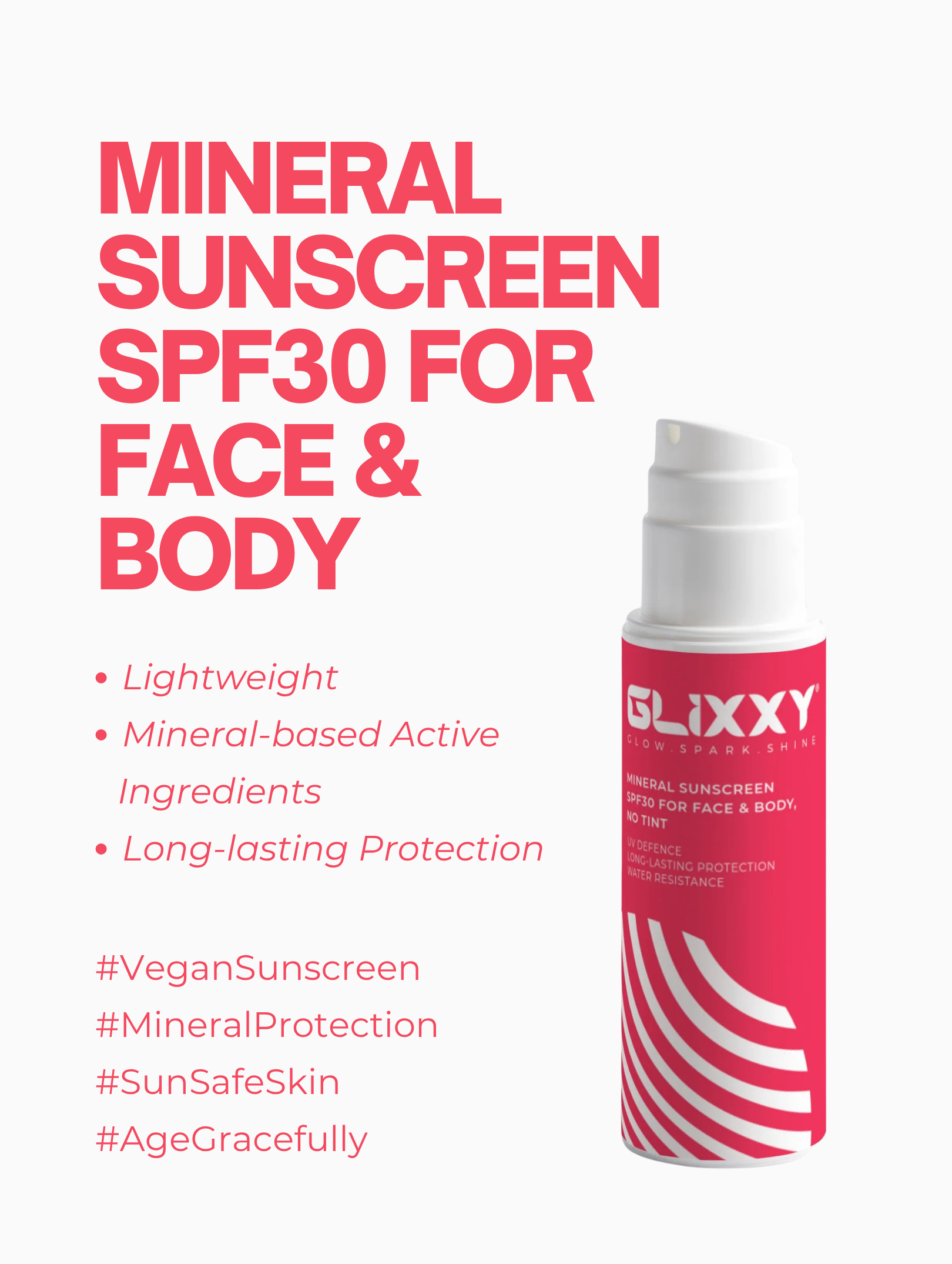 Mineral Sunscreen SPF30 for Face & Body, no tint