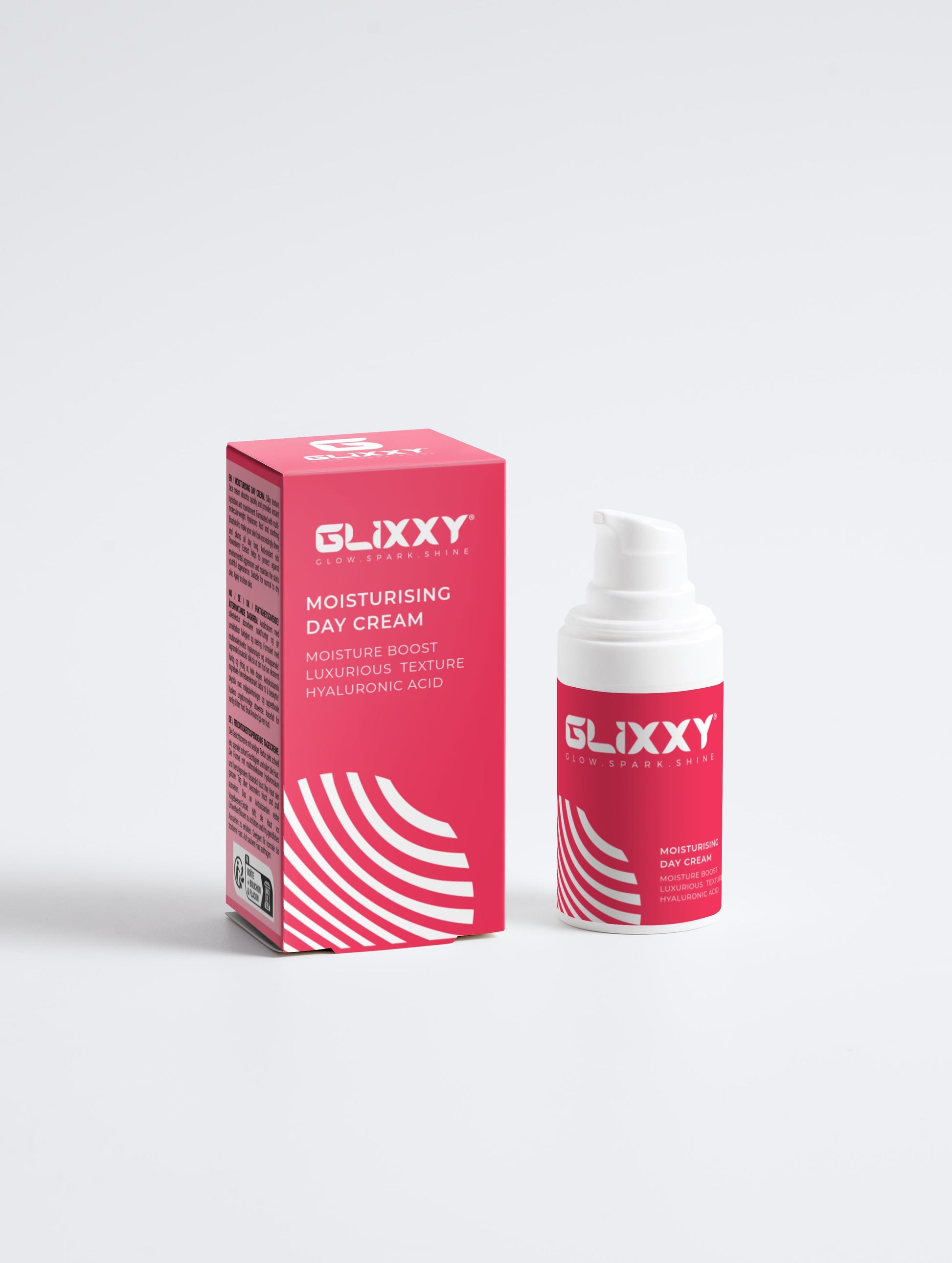 Glixxy moisturizing day cream packaging on a white background