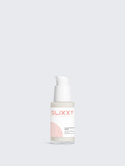 Skincare bottle labeled 'Glixxy' on a light gray background