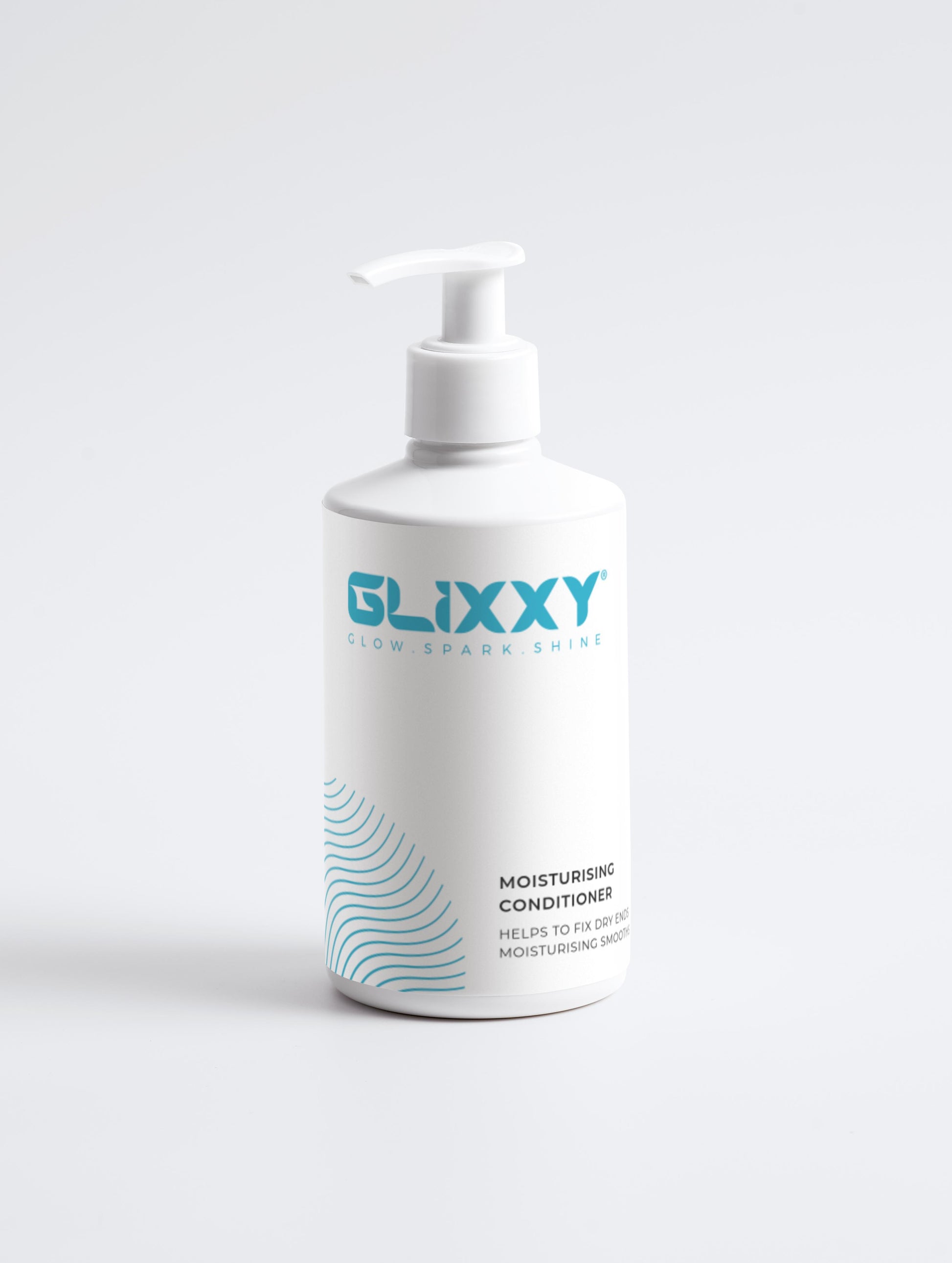 Glixxy moisturising conditioner bottle on a white background