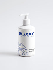 Glixxy moisturizing shampoo bottle on a white background