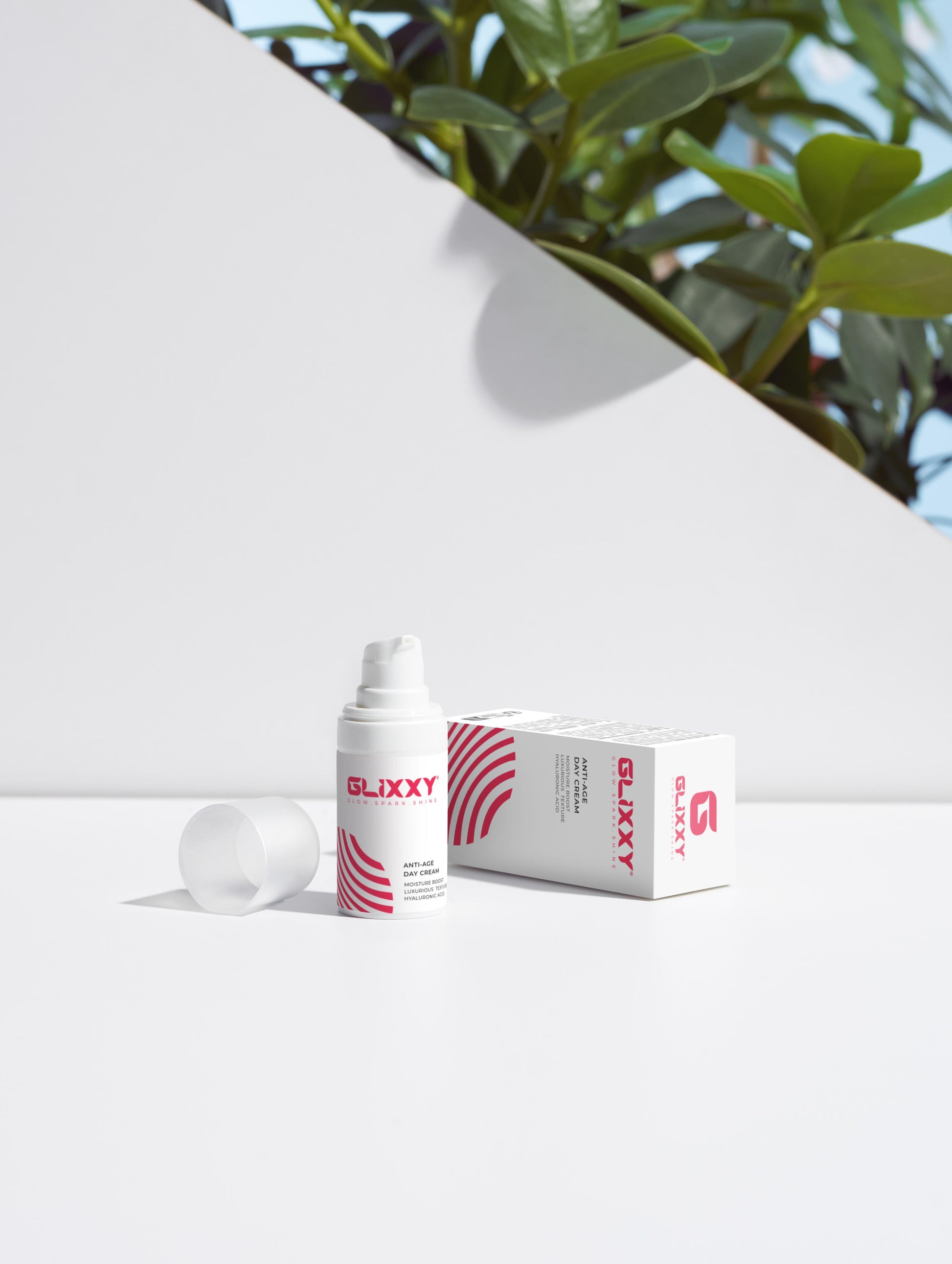 GLIXXY skincare product with packaging on a white background