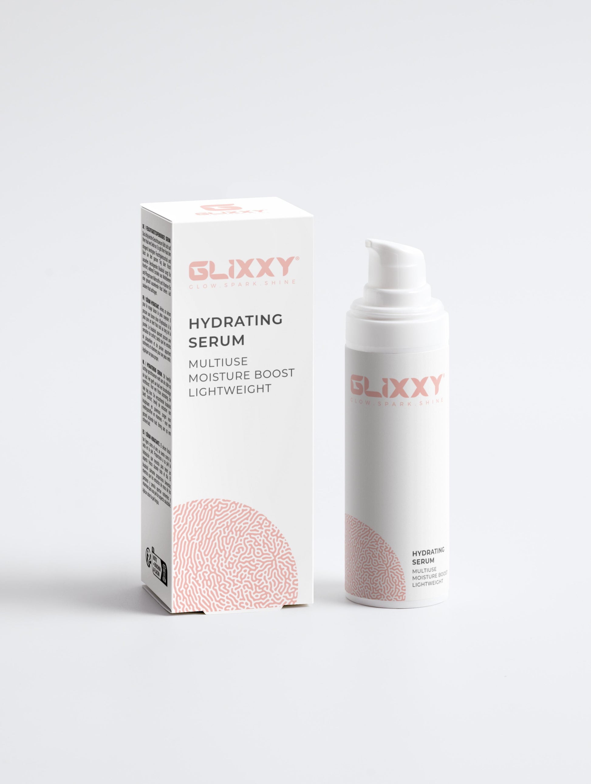 Glixxy hydrating serum packaging on a white background
