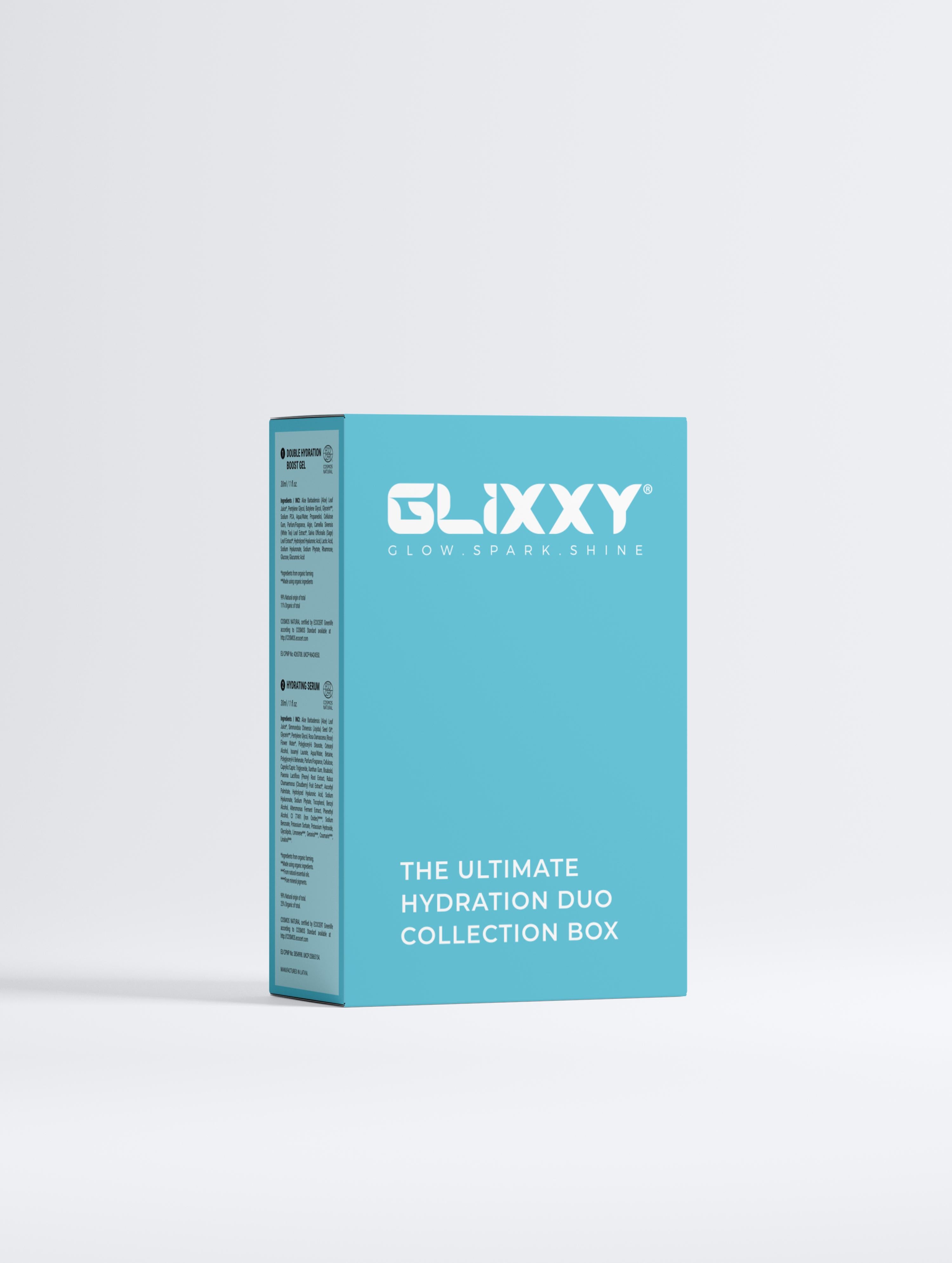Glixxy product packaging on a light gray background