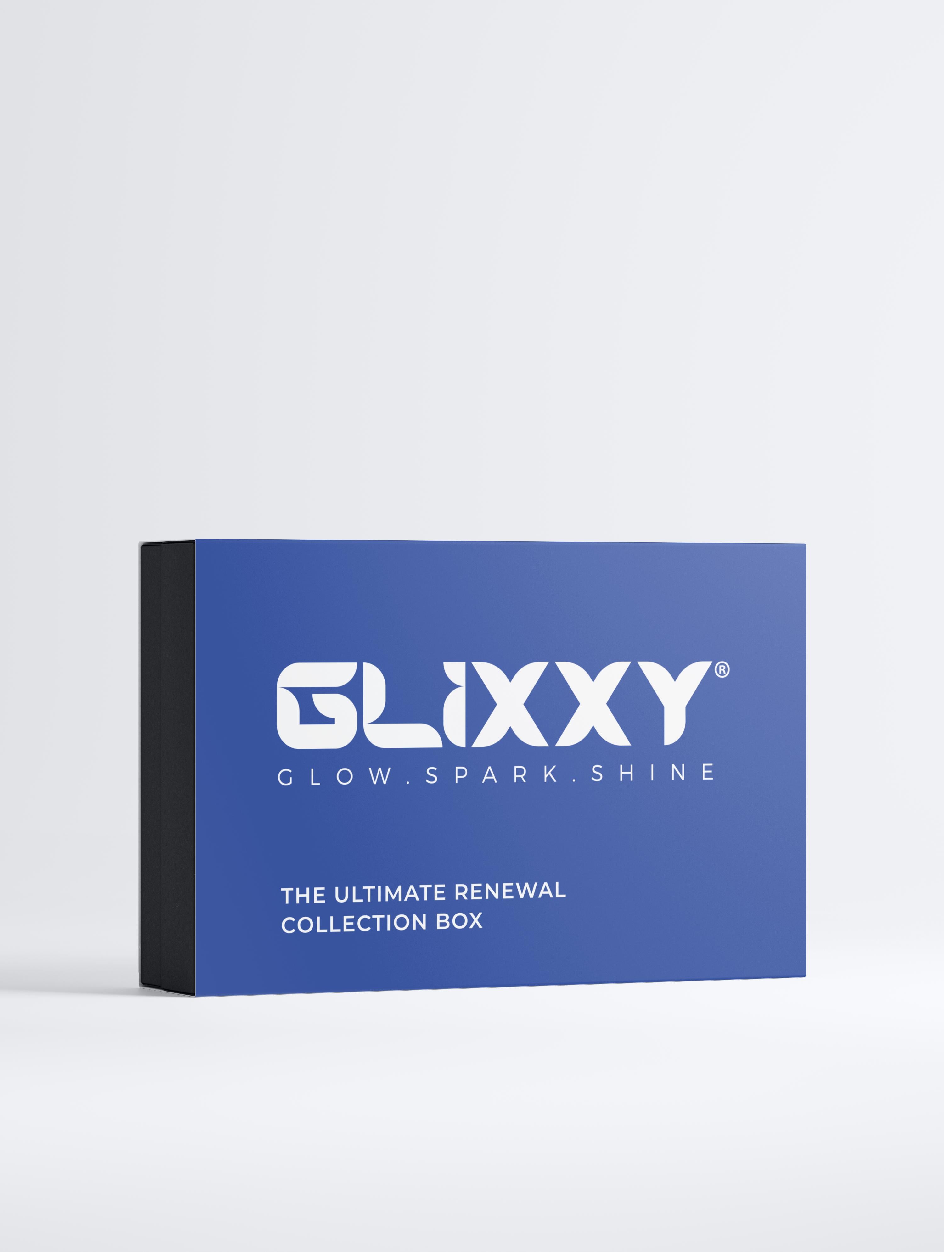 Glixxy product packaging box on a white background